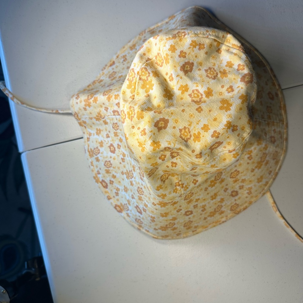 Floral Sun Hat - Yellow and Brown